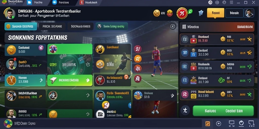 Screenshot menampilkan tampilan aplikasi DMD686 dengan berbagai opsi taruhan.