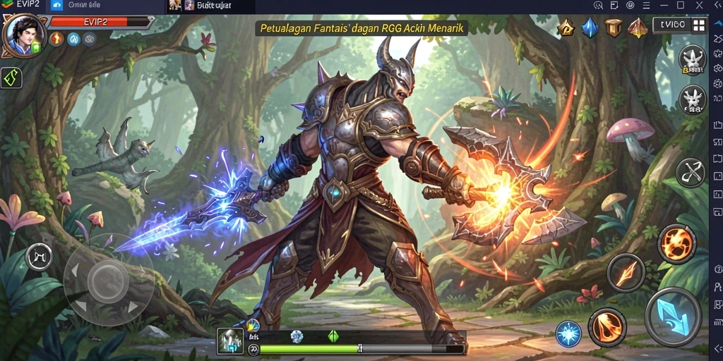 Gameplay seru di dunia fantastis EVIP2 yang penuh petualangan.