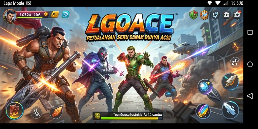 Screenshot LGOACE menampilkan aksi seru karakter dalam pertempuran.