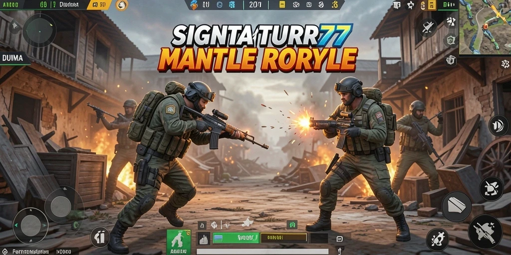 Tangkapan layar menampilkan aksi seru dari gameplay SIGNATURE77 di Battle Royale.