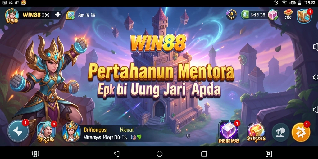 Tampilan gameplay <strong>WIN88</strong> saat membangun menara pertahanan yang strategis.
